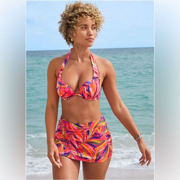 VENUS Marilyn Push-Up Halter Top 34C Vivid Colorful Animal Print Lisa frank - Picture 6 of 8